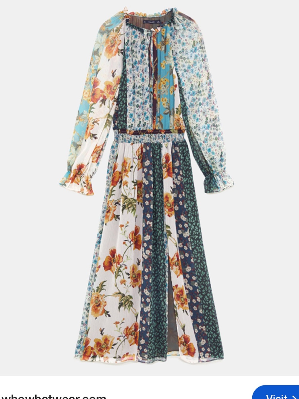 Zara Patchwork Chiffon Dress